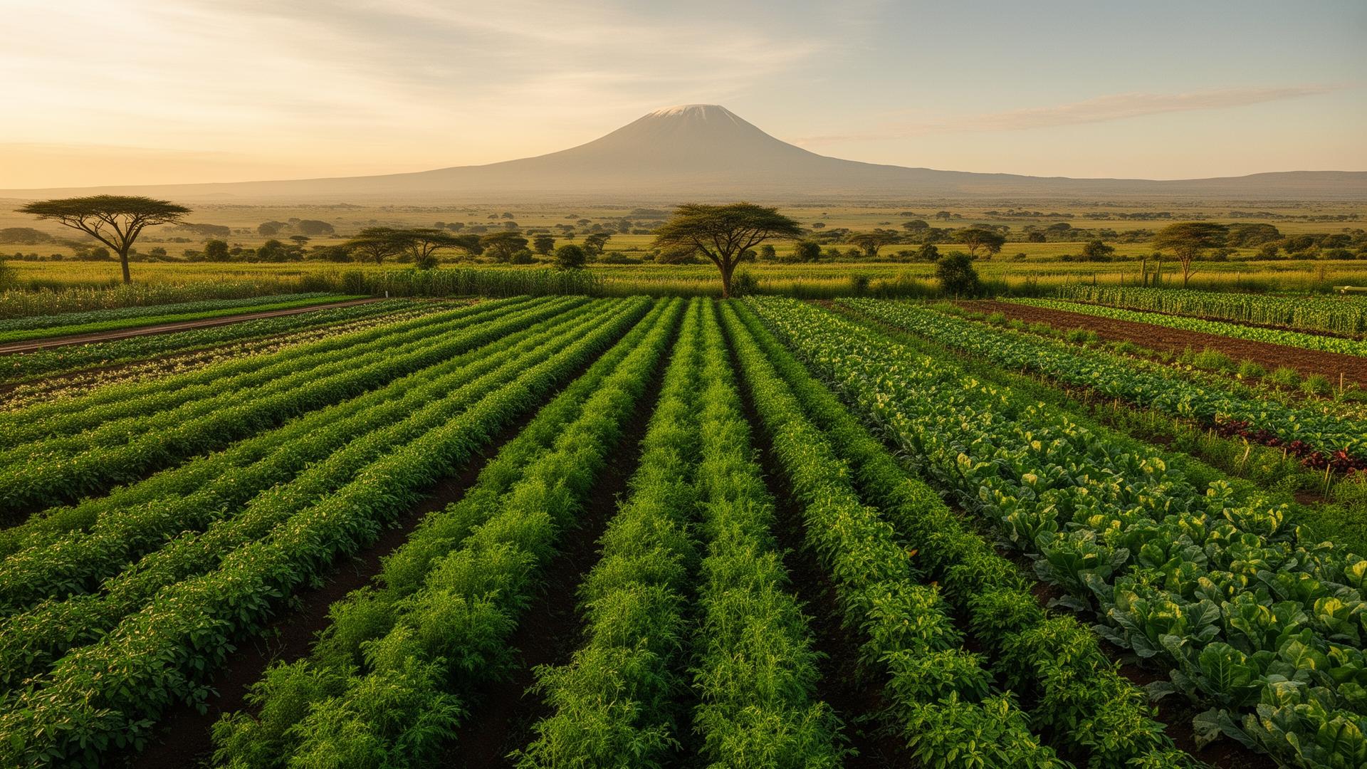 Kenyan farm at sunrise